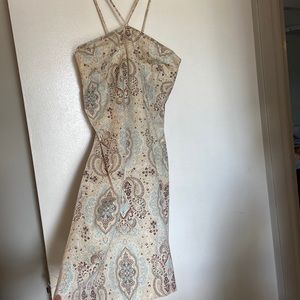 A line Paisley pastel print mini dress size 10 brand Willie Smith